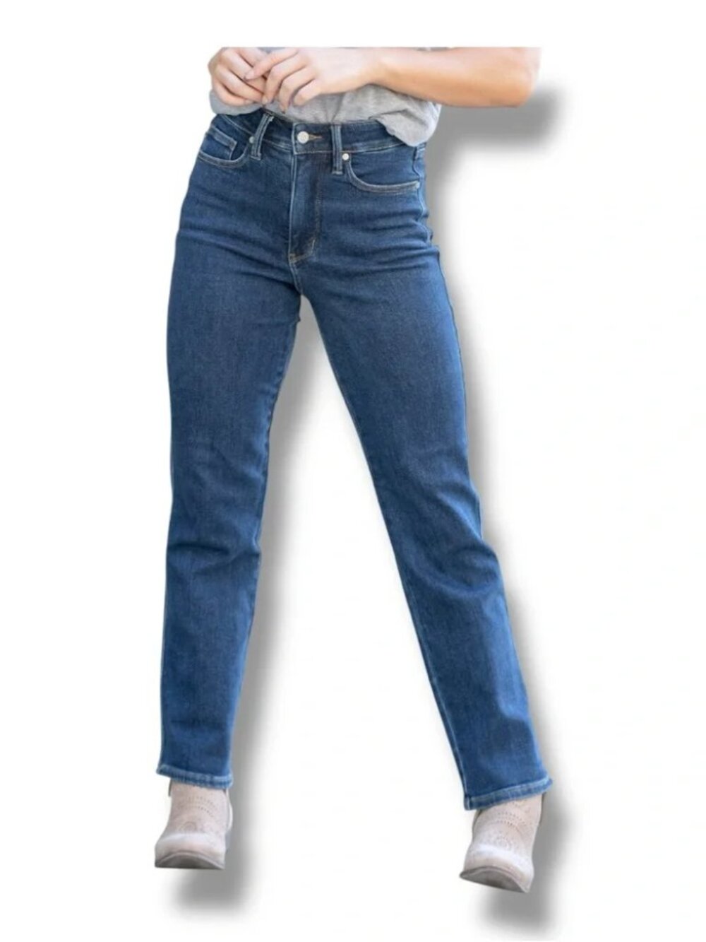 Judy Blue Jeans High Waist Denim Pants Cotton Straight Leg Stretch Blue Size 29